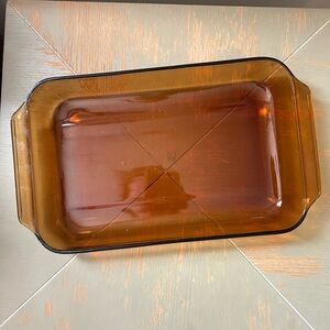 Vintage Anchor Hocking Amber Glass Baking Dish 9x13